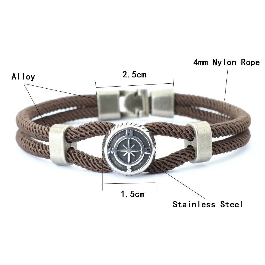 Blue Flow | New Compass Viking Rope Bracelet