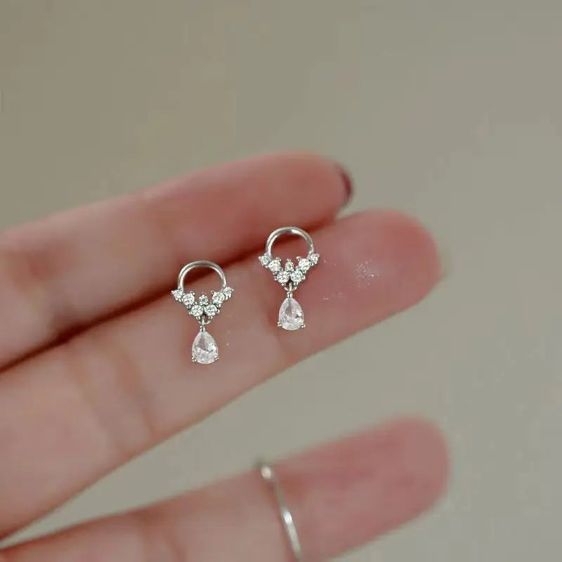 Blue Flow | Korean Cute Water Drop Crystal Earrings ๐งโจ