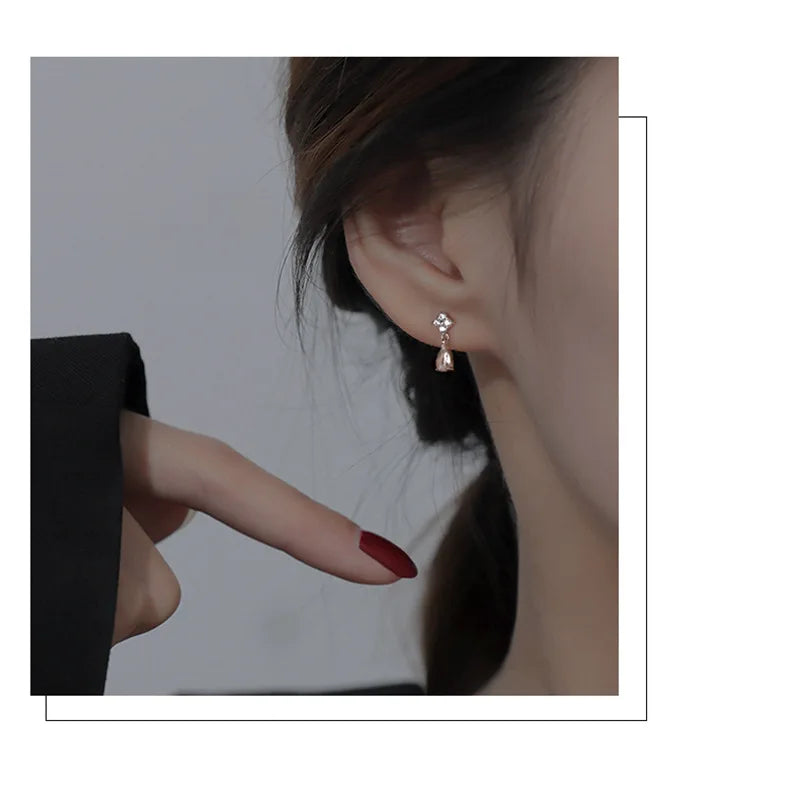 Blue Flow | Korean Cute Water Drop Crystal Earrings ๐งโจ