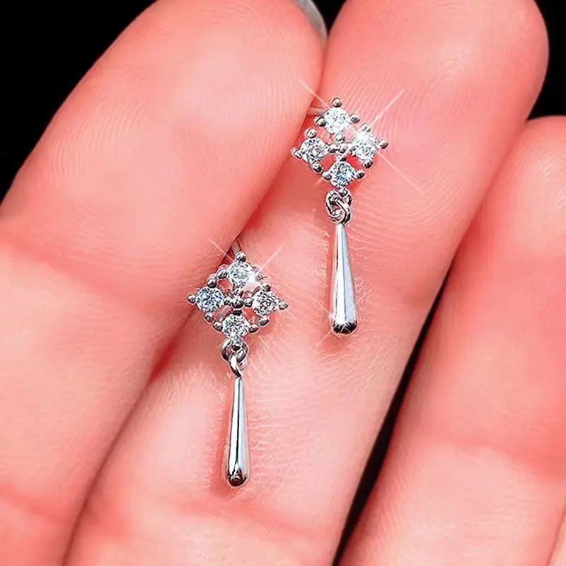 Blue Flow | Korean Cute Water Drop Crystal Earrings ๐งโจ