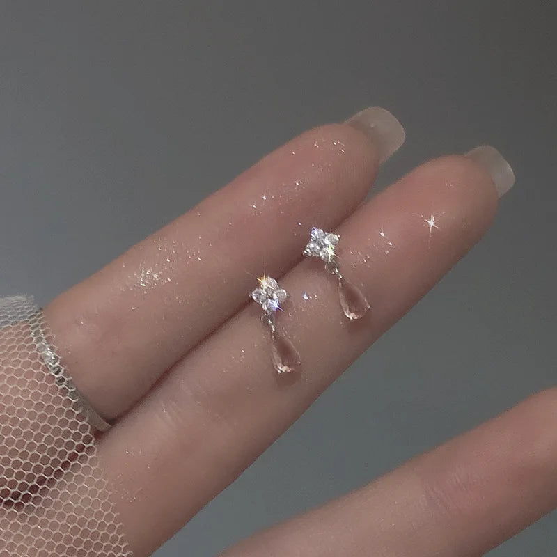 Blue Flow | Korean Cute Water Drop Crystal Earrings ๐งโจ
