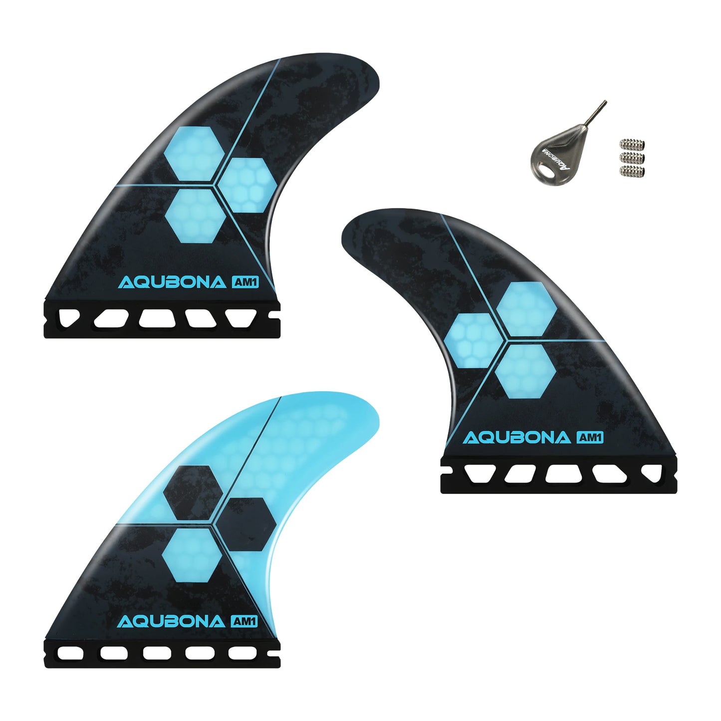 Blue Flow | Honeycomb Fiberglass Surfboard Fins – Tri Fin Set