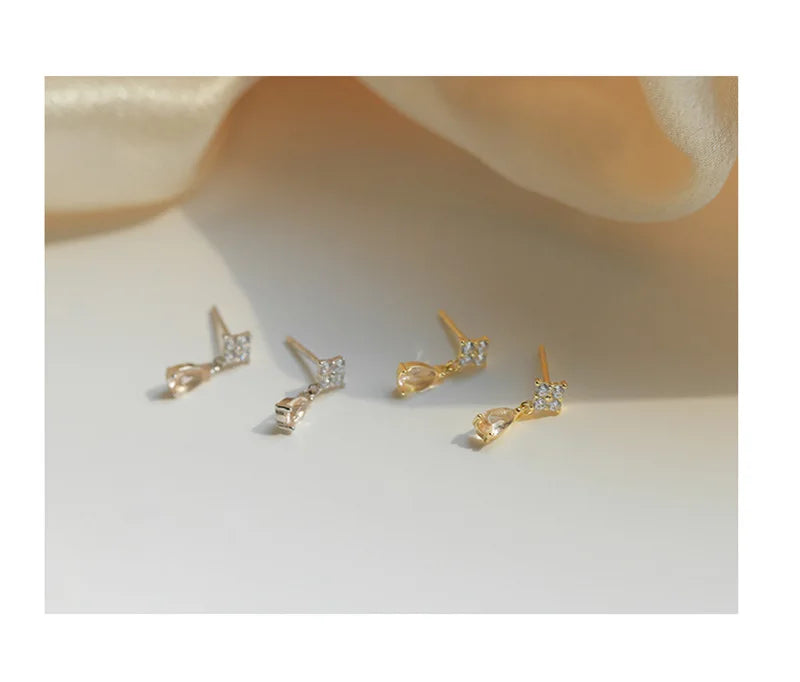 Blue Flow | Korean Cute Water Drop Crystal Earrings ๐งโจ