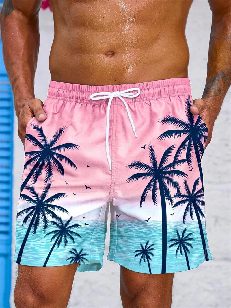 Blue Flow | Men’s Palm Graphic Board Shorts – Chill in Island Style 🌴🩳