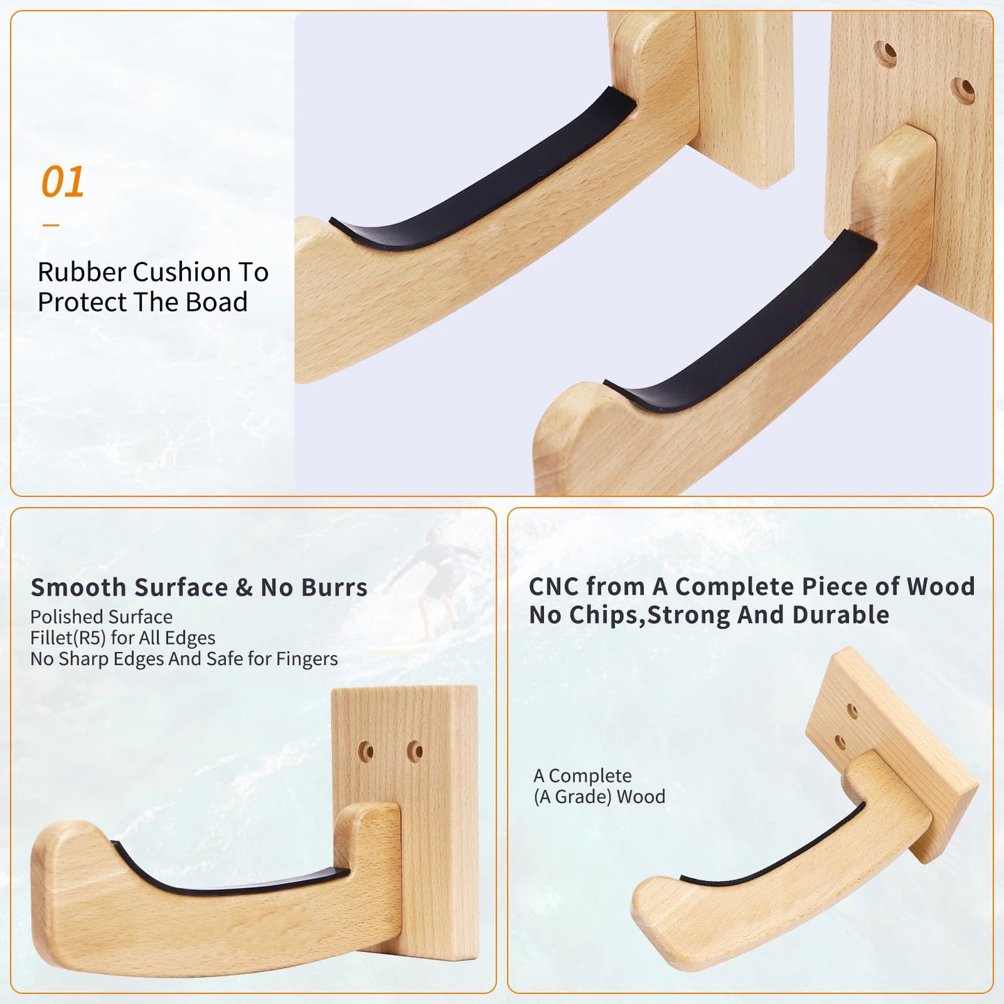 Blue Flow | Wall-Mounted Surfboard Rack