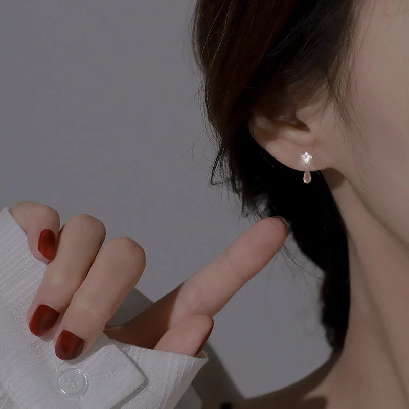 Blue Flow | Korean Cute Water Drop Crystal Earrings ๐งโจ