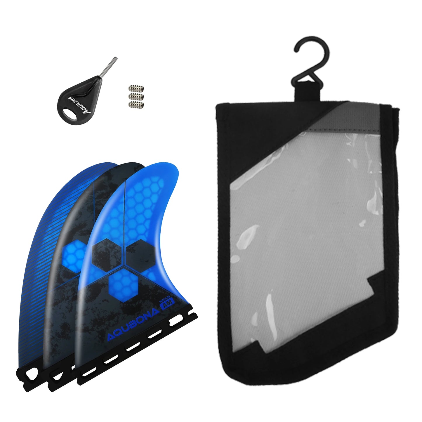 Blue Flow | Honeycomb Fiberglass Surfboard Fins – Tri Fin Set