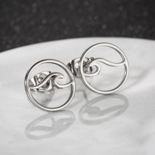 Blue Flow |  Sea Wave Geometric Stud Earrings