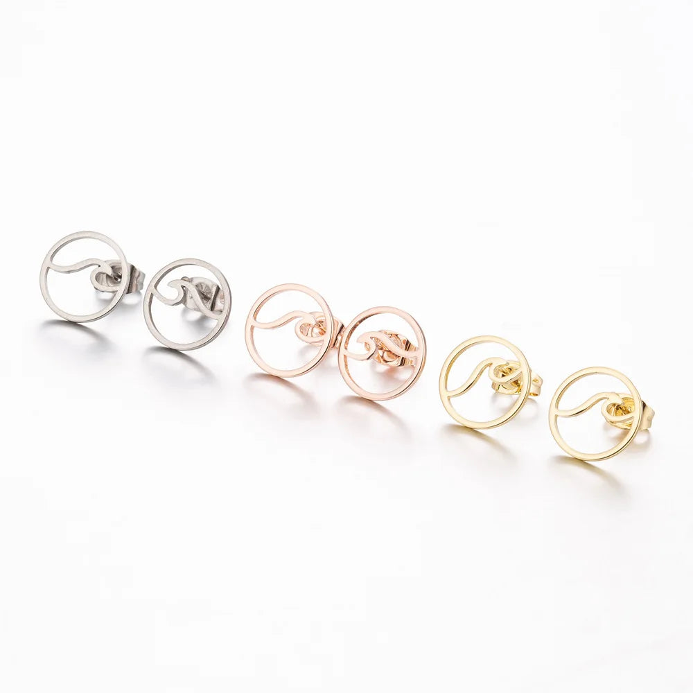 Blue Flow |  Sea Wave Geometric Stud Earrings