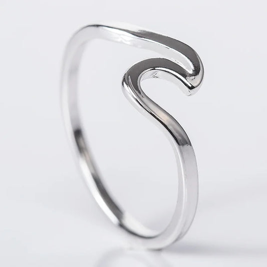 Blue Flow |  Sea Wave Stainless Steel Ring
