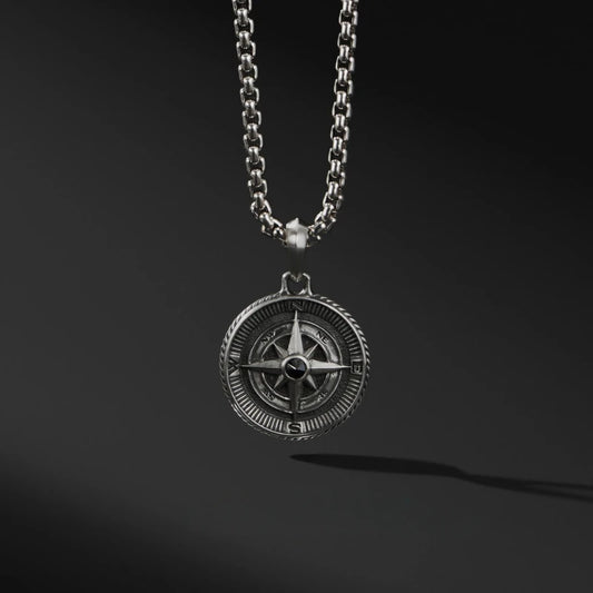 Blue Flow |  Retro Hip Hop Compass Necklace 🧭